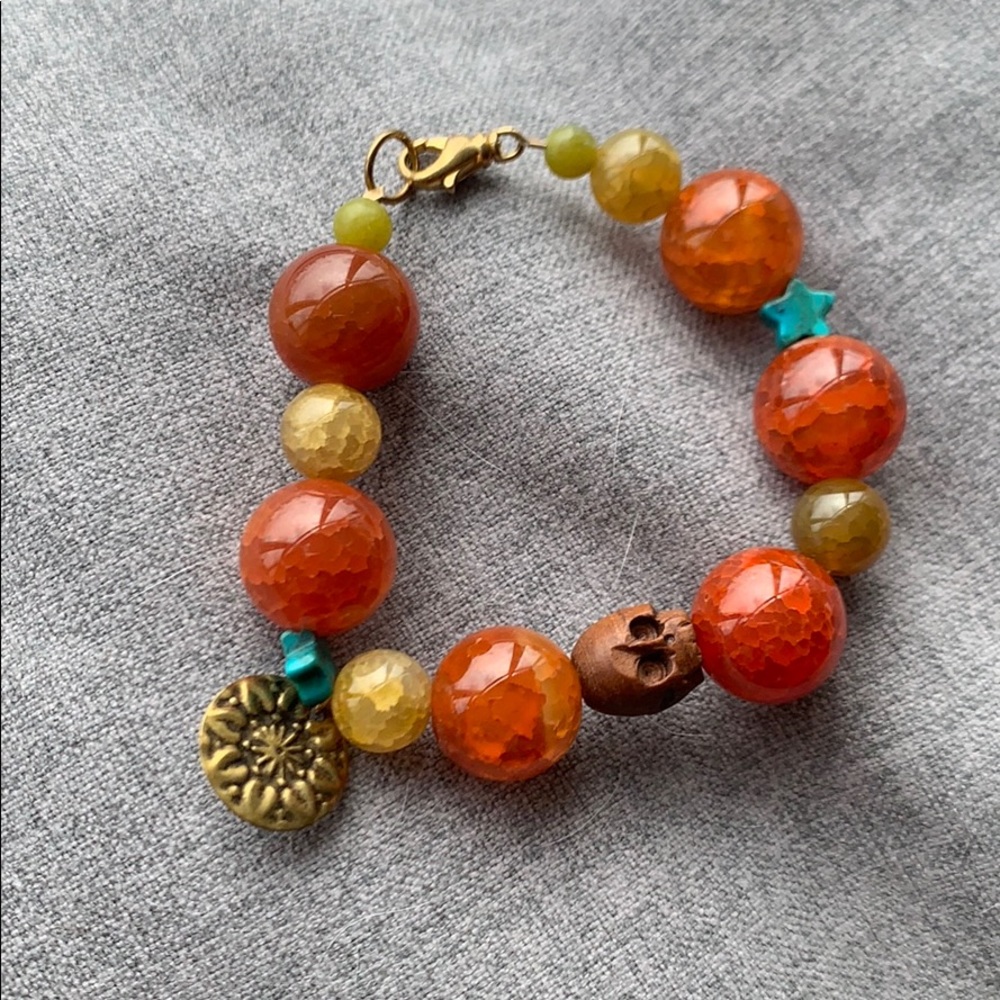 Orange glass braclet